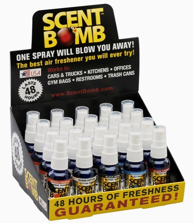 Scent bomb spray air fresheners