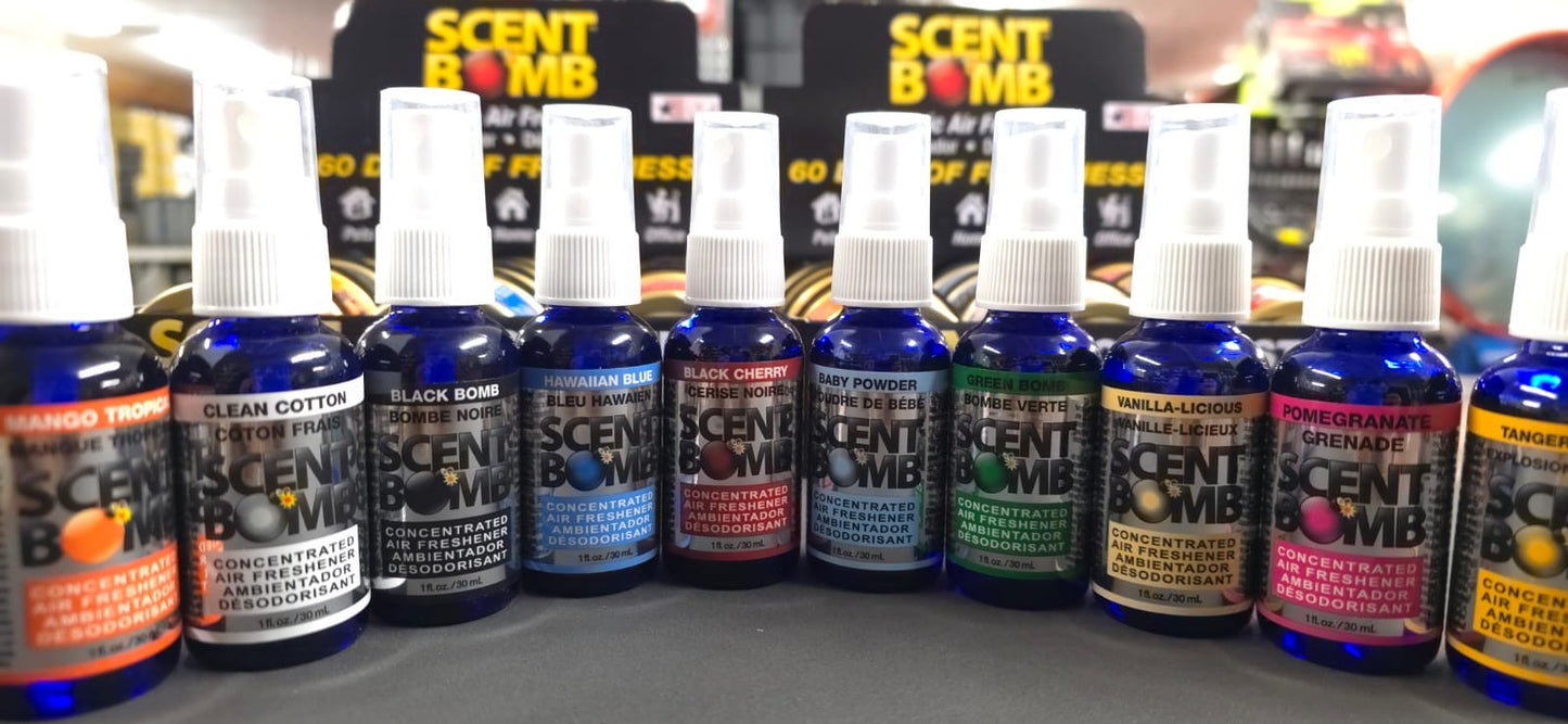 Scent bomb spray air fresheners