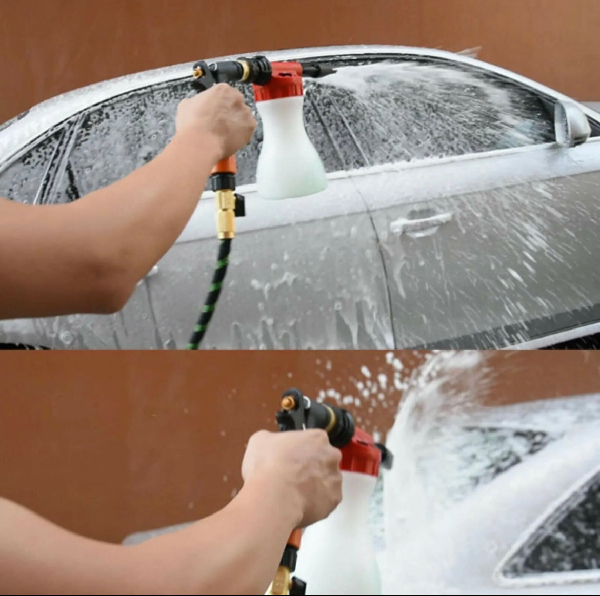 900ML Snow Foam Car Wash Spray Gun Lance Uses Hose Pipe Multifunctional & Bottle