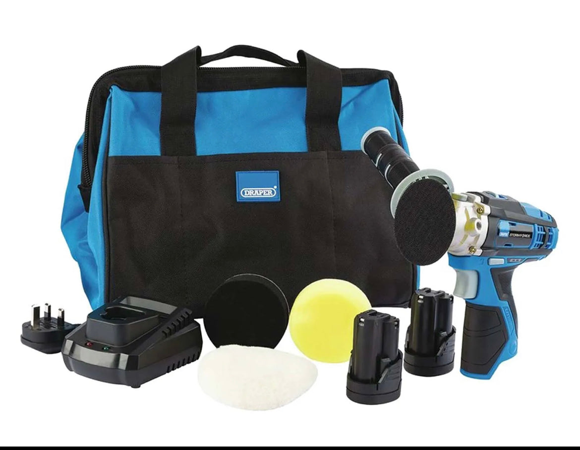 Draper 10.8V 2x1.5Ah Storm Force Mini Polisher Kit